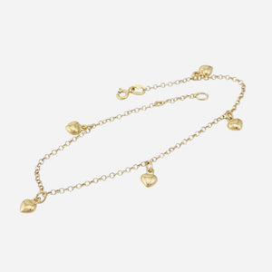 TOBILLERA AROS CON CORAZONES POPOCHO 1262