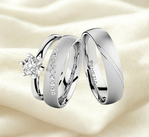 Set liso Satinado, ergonómico,Zircon suizo blanco REF