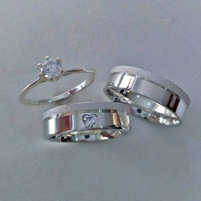 trio anillos matrimoniales ref 5447