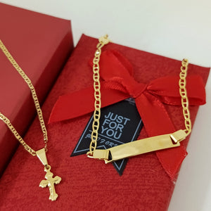 🙏 “Combo Cruz Mini y Jesús: Cadena esclava escalera con dije, fe con estilo